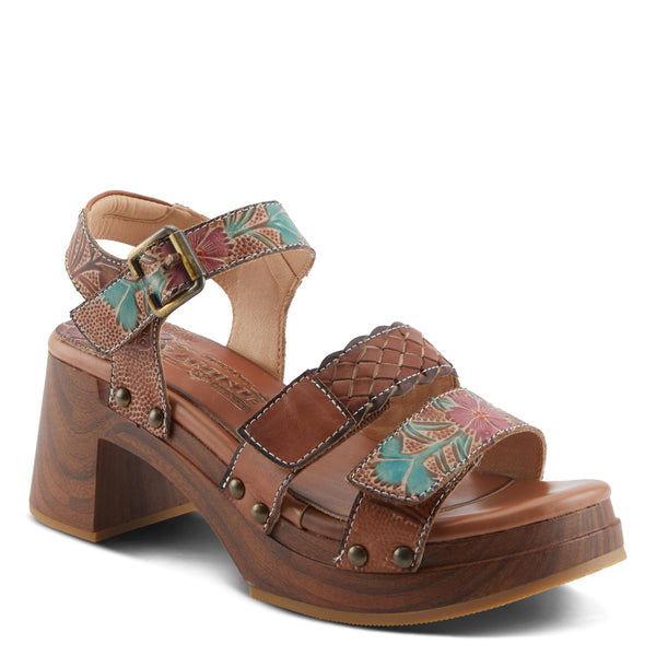 spring step L'ARTISTE RETROPEL SANDALS BROWN MULTI