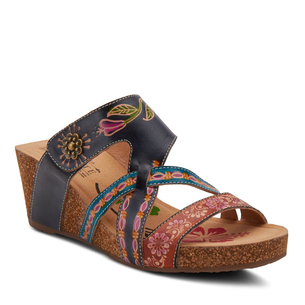 spring step L'Artiste SWAN Sandals NAVY MULTI