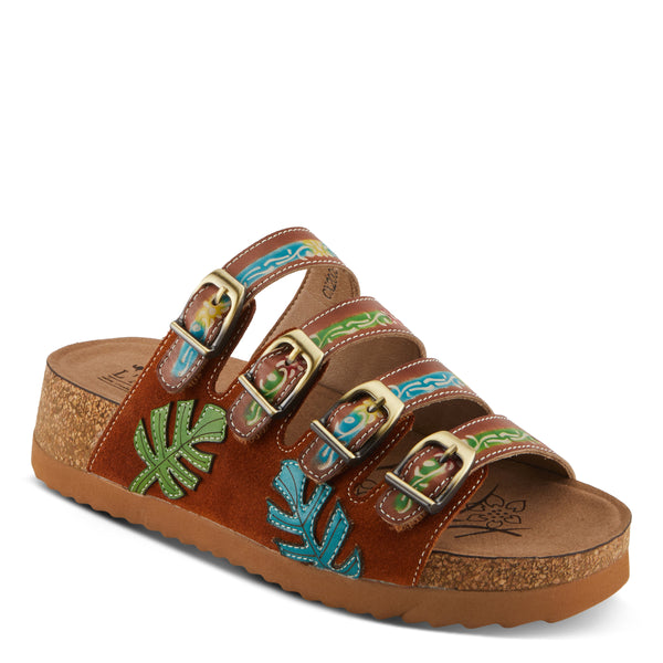 spring step L'ARTISTE TOOCOOL SANDALS BROWN MULTI