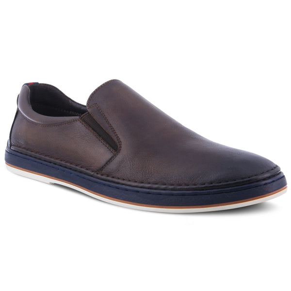 spring step SPRING STEP MEN LUGANO SLIP-ON SHOE DARK BROWN