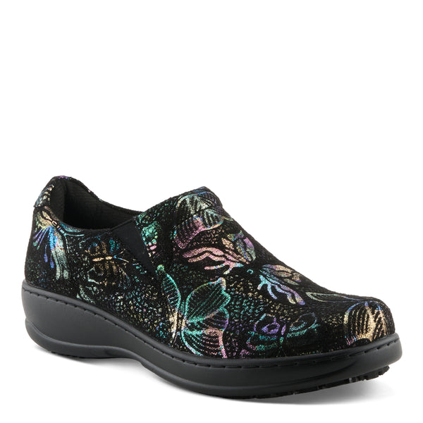 spring step SPRING STEP PROFESSIONAL WINFREY-FLUTTER SLIP-ON SHOE BLACK MULTI