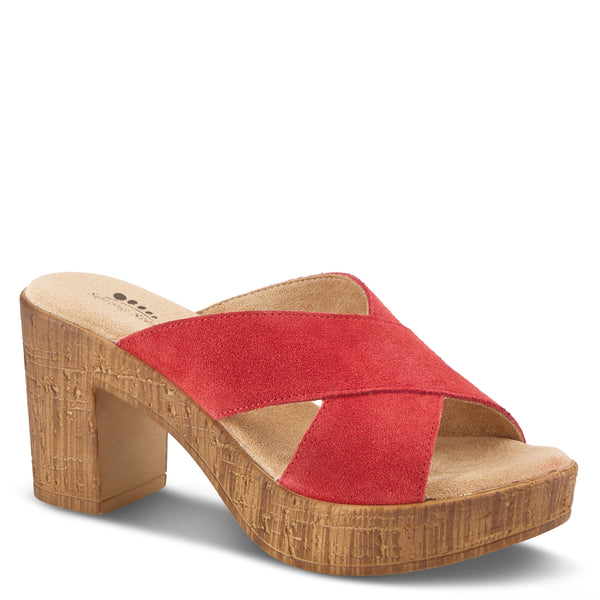 spring step SPRING STEP BLANCHAR SANDALS RED SUEDE