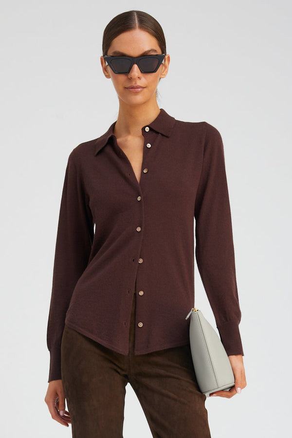 sprwmn Americano Cashmere Fonda Button Down AMERICANO
