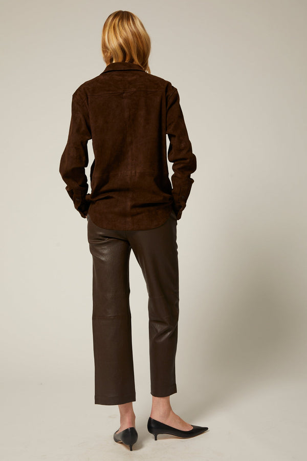 Sprwmn Americano Leather Cropped Trousers Americano