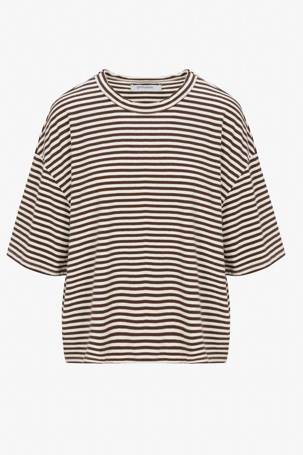 sprwmn Americano Stripe Supima Cotton Boxy Tee AMERICANO STRIPES