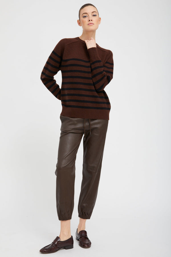 Sprwmn Americano Striped Cashmere Crewneck Americano