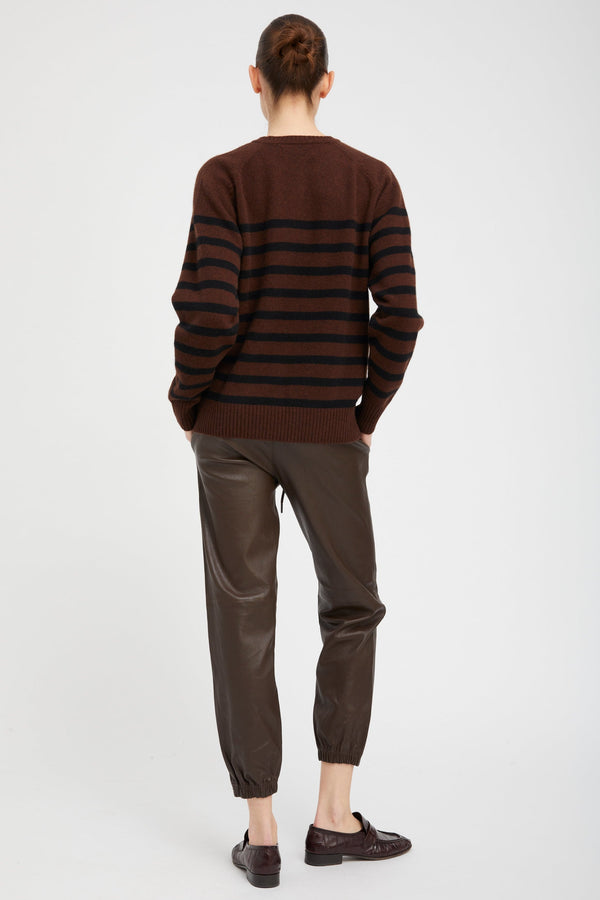 Sprwmn Americano Striped Cashmere Crewneck Americano