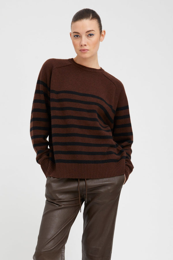 sprwmn Americano Striped Cashmere Crewneck Americano