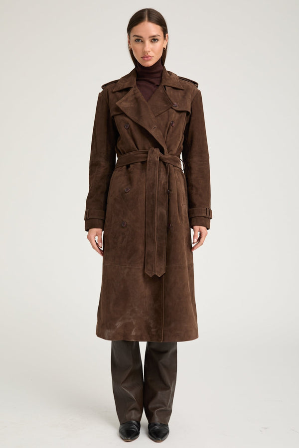 Sprwmn Belle De Jour Americano Suede Trench Americano