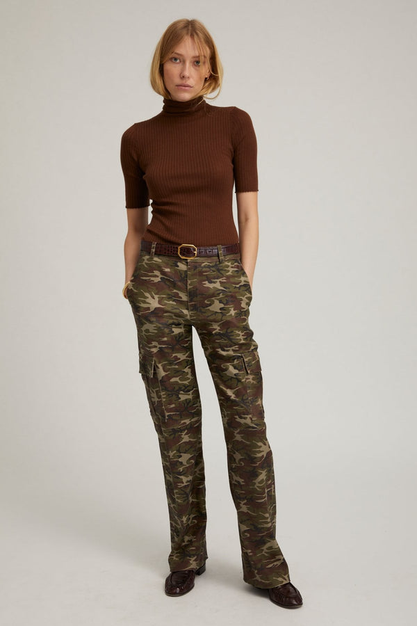 sprwmn Camouflage Leather Cargo Trousers Camouflage