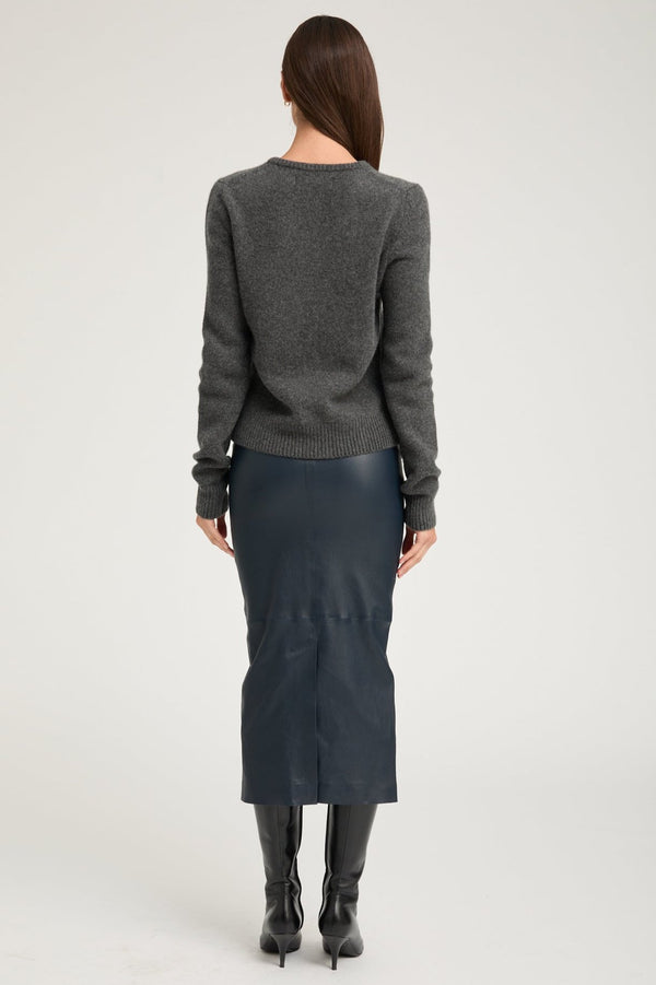 Sprwmn Charcoal Cashmere Heavy V-Neck Sweater Charcoal