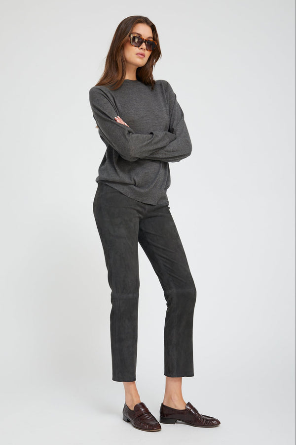 Sprwmn Charcoal Fine Cashmere Boyfriend Sweater CHARCOAL