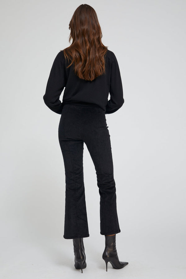 Sprwmn Corduroy Ankle Flare With Princess Seams BLACK