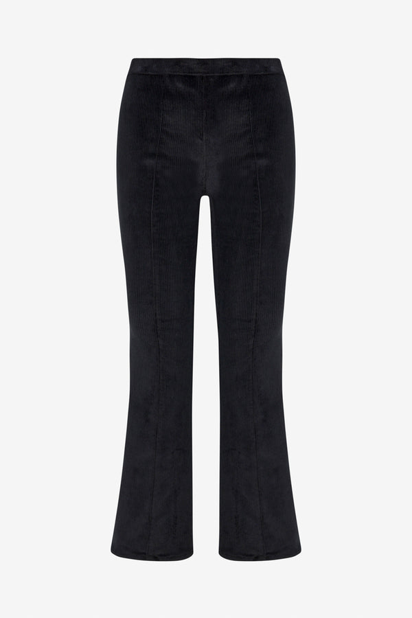 Sprwmn Corduroy Ankle Flare With Princess Seams BLACK