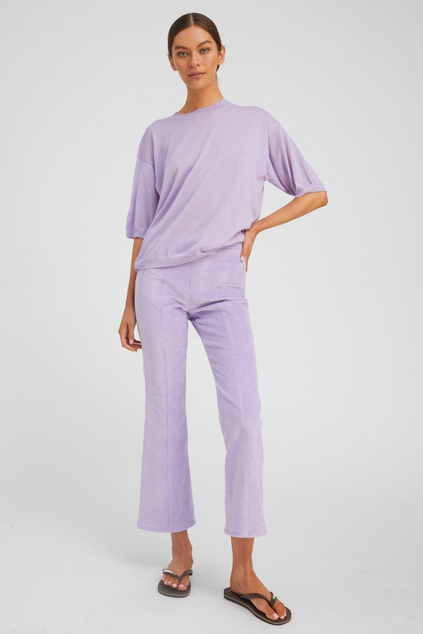 sprwmn Corduroy Ankle Flare With Princess Seams LAVENDER