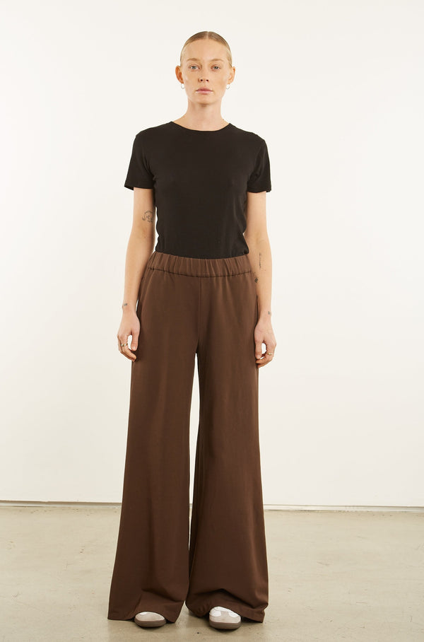 sprwmn Dark Chocolate City Wide Leg Pants Dark Chocolate
