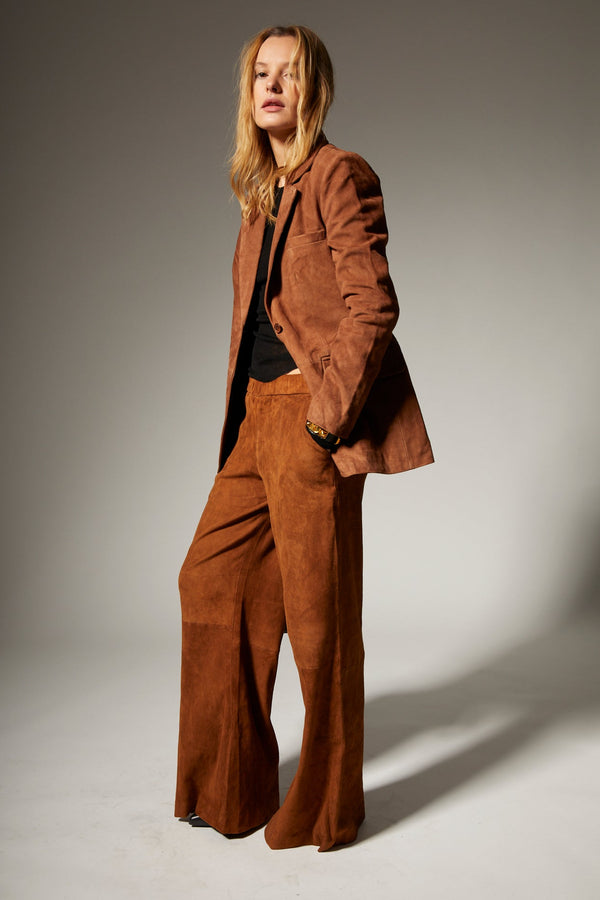 Sprwmn Dark Cognac Suede Classic Blazer DARK COGNAC