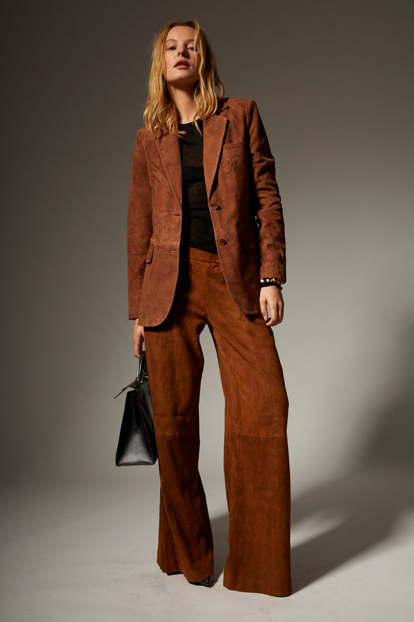 Sprwmn Dark Cognac Suede Classic Blazer DARK COGNAC
