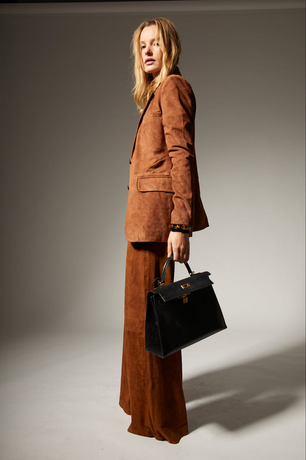 Sprwmn Dark Cognac Suede Classic Blazer DARK COGNAC