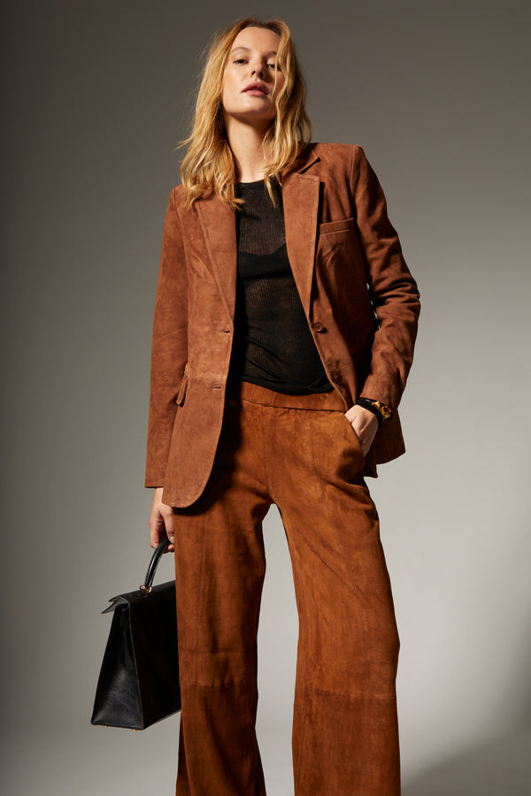 sprwmn Dark Cognac Suede Classic Blazer DARK COGNAC