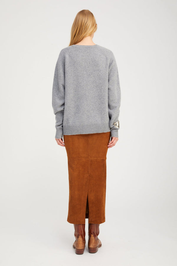 Sprwmn Dark Cognac Suede Maxi Tube Skirt DARK COGNAC