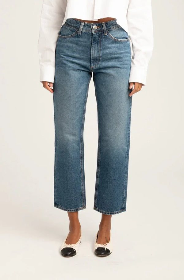 Sprwmn Gainsbourg Cropped Straight Leg Denim Dark Wash