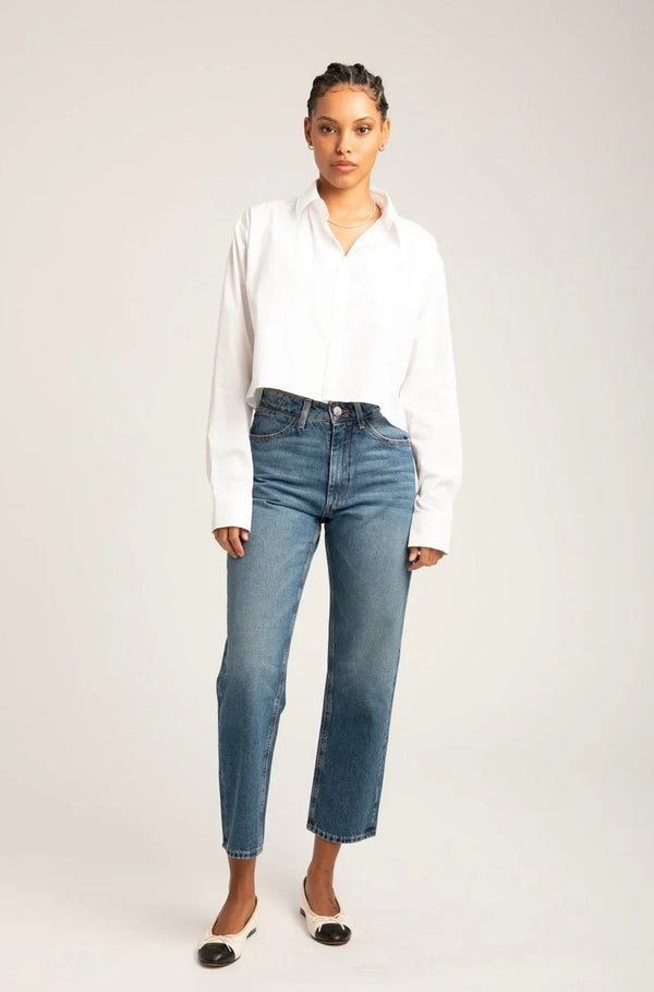sprwmn Gainsbourg Cropped Straight Leg Denim Dark Wash