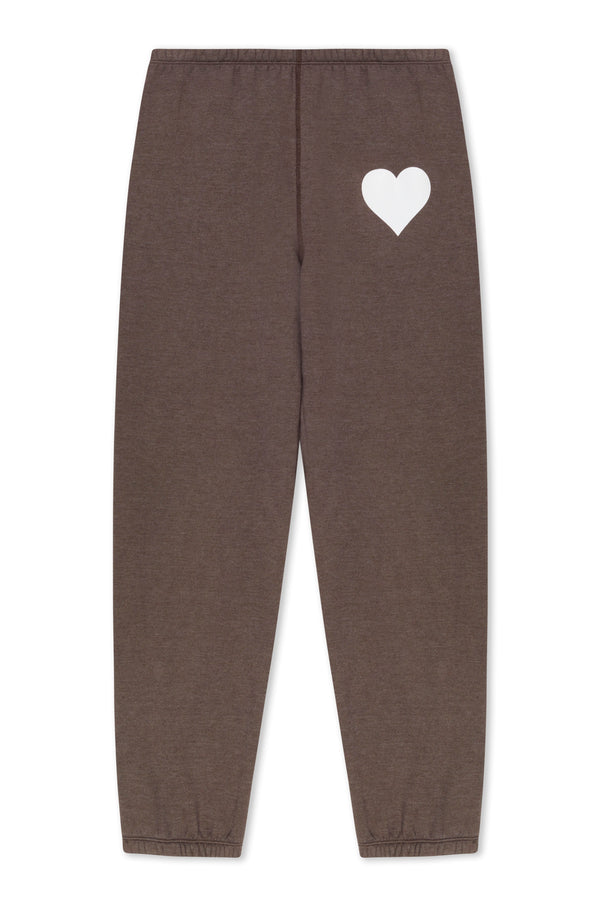 Sprwmn Heather Brown Heart Sweatpants Heather Brown