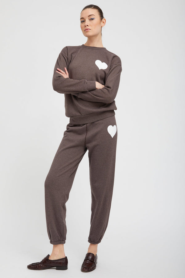 sprwmn Heather Brown Heart Sweatpants Heather Brown