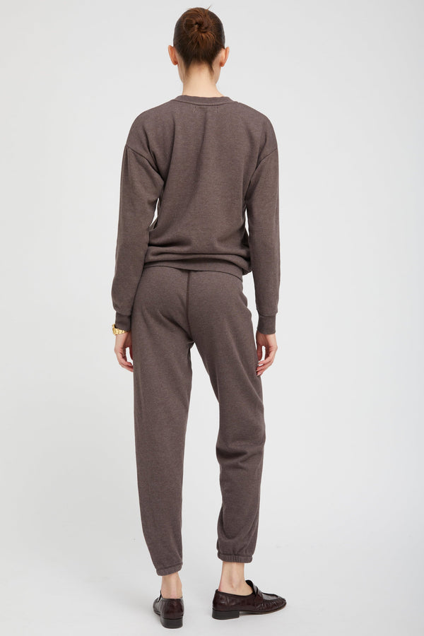 Sprwmn Heather Brown Heart Sweatshirt Heather Brown