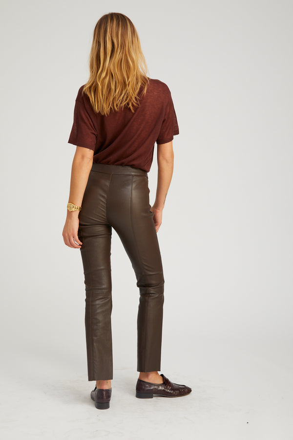 Sprwmn Leather Ankle Flare With Princess Seams AMERICANO