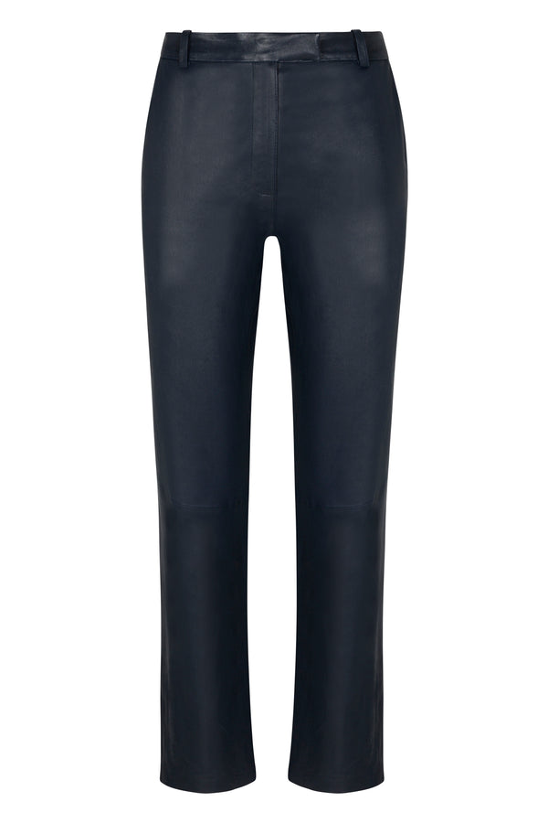 Sprwmn Midnight Leather Sophia Cigarette Trousers Midnight