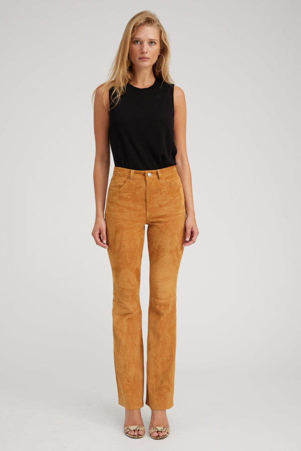 Sprwmn Nutmeg Suede 5 Pocket Micro Flare Pants Nutmeg