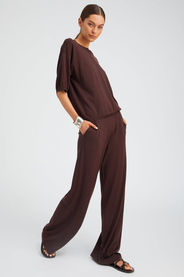 Sprwmn Americano Cashmere Wide Leg Pants AMERICANO