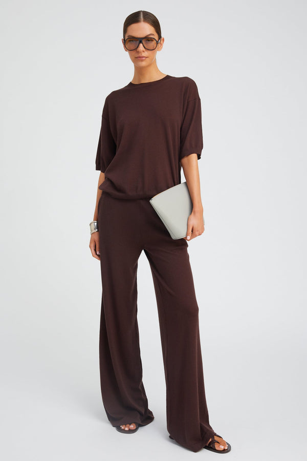 sprwmn Americano Cashmere Wide Leg Pants AMERICANO