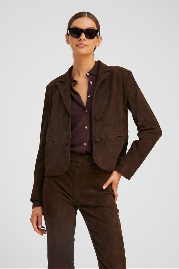 sprwmn Americano Suede Claire Blazer AMERICANO