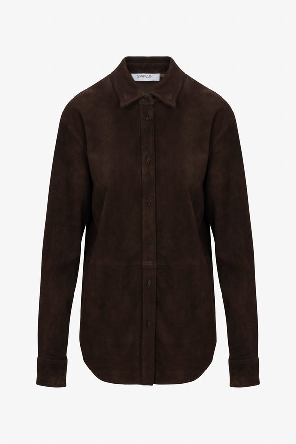 Sprwmn Americano Suede Elise Button Down AMERICANO