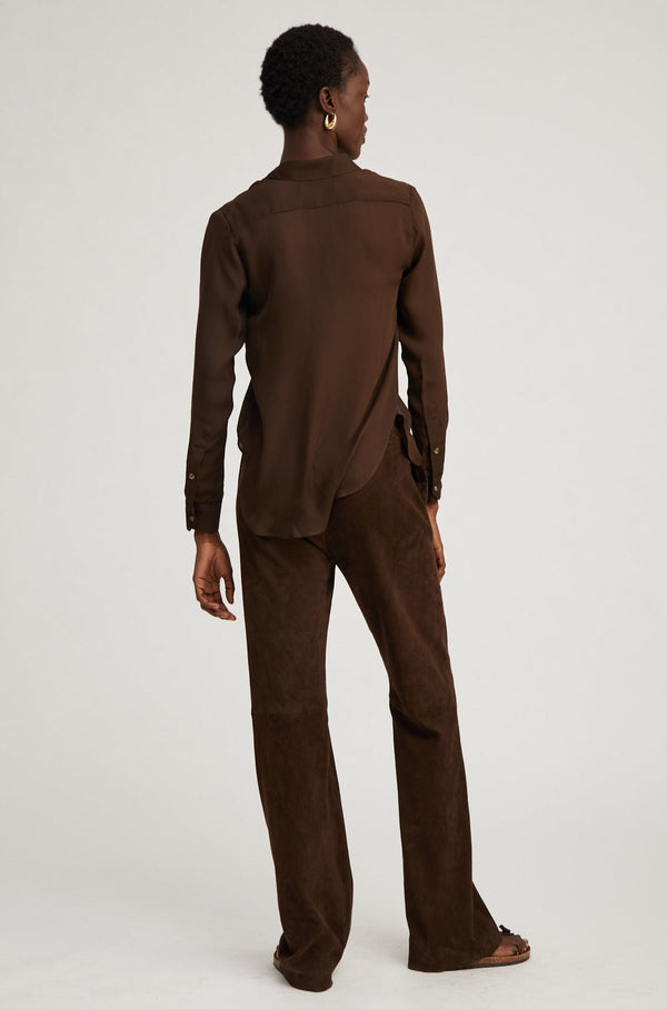 Sprwmn Americano Suede Straight Leg Pants Brown