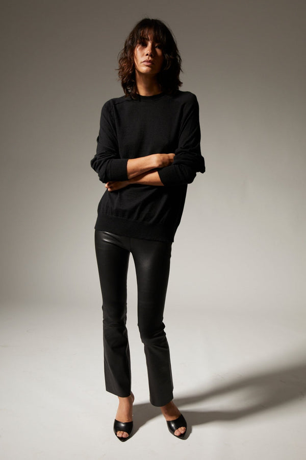 Sprwmn Black Cashmere Boyfriend Sweater Black