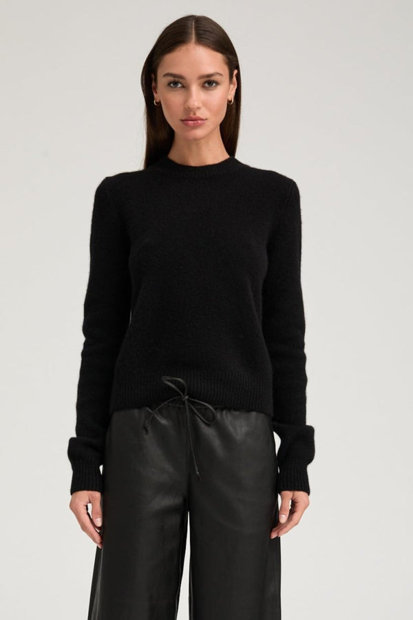 sprwmn Black Cashmere Crewneck Sweater Black