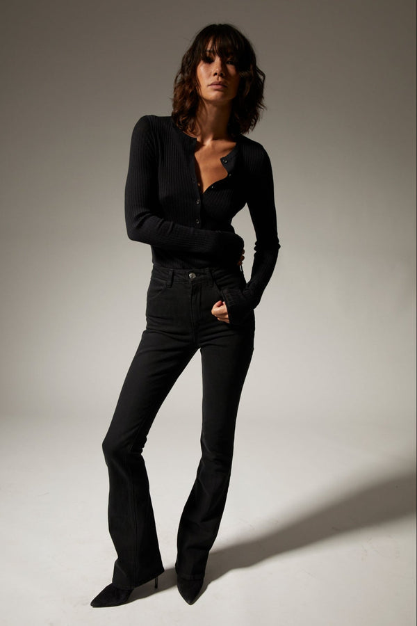 Sprwmn Black Cashmere Henley BLACK