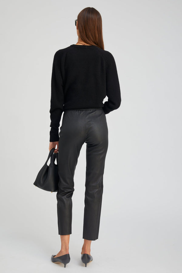 Sprwmn Black Cashmere Loose Gauge Crewneck Black