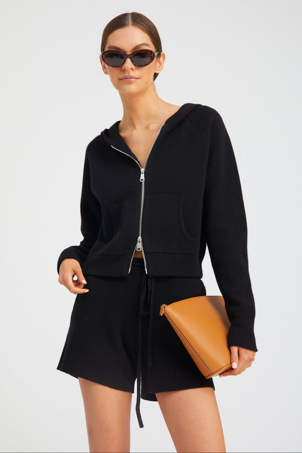 sprwmn Black Cashmere Sweatshorts BLACK