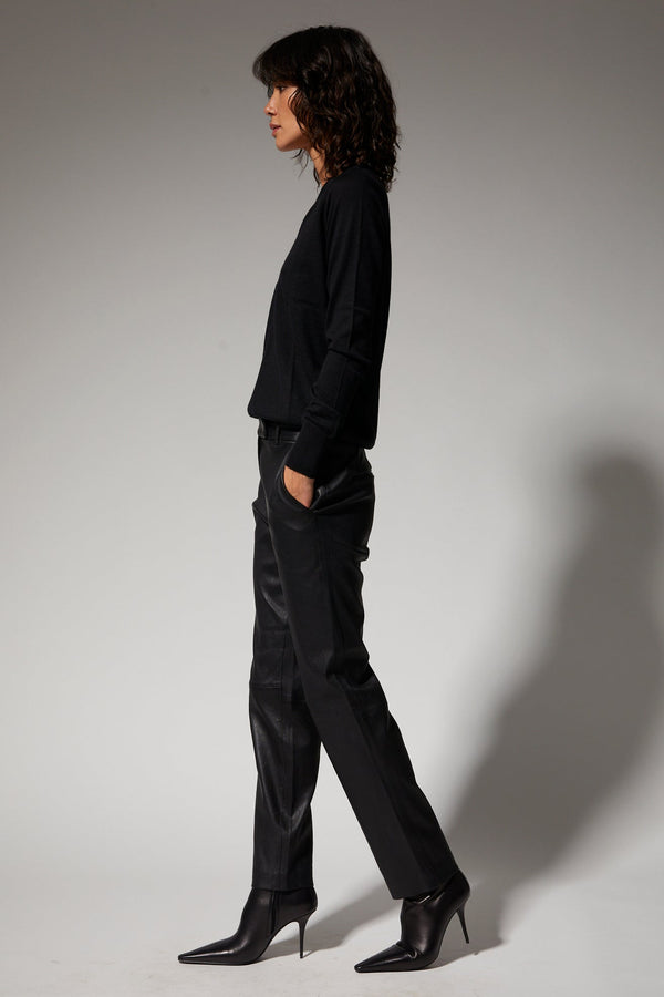 Sprwmn Black Cashmere V-Neck Sweater Black