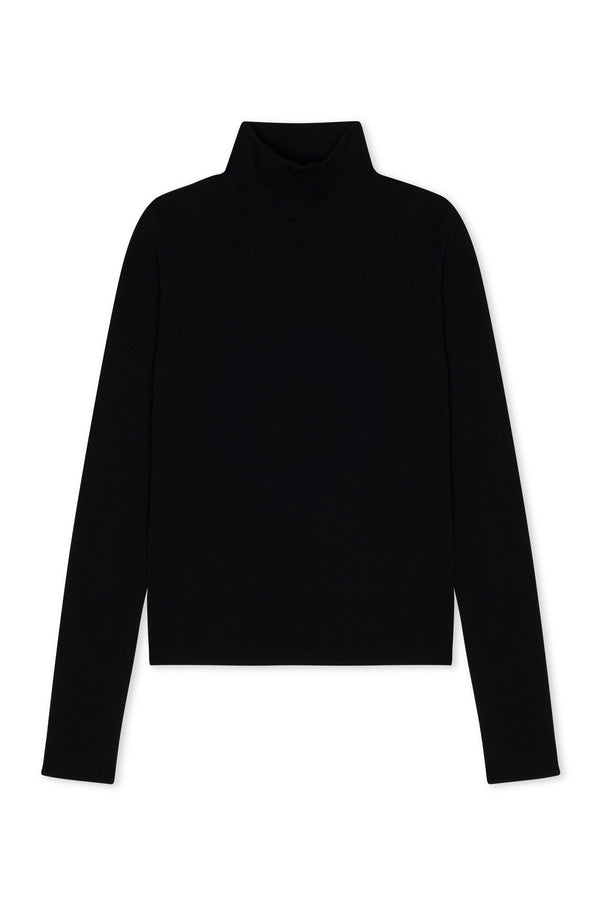 Sprwmn Black City Long Sleeve Mock Neck Black