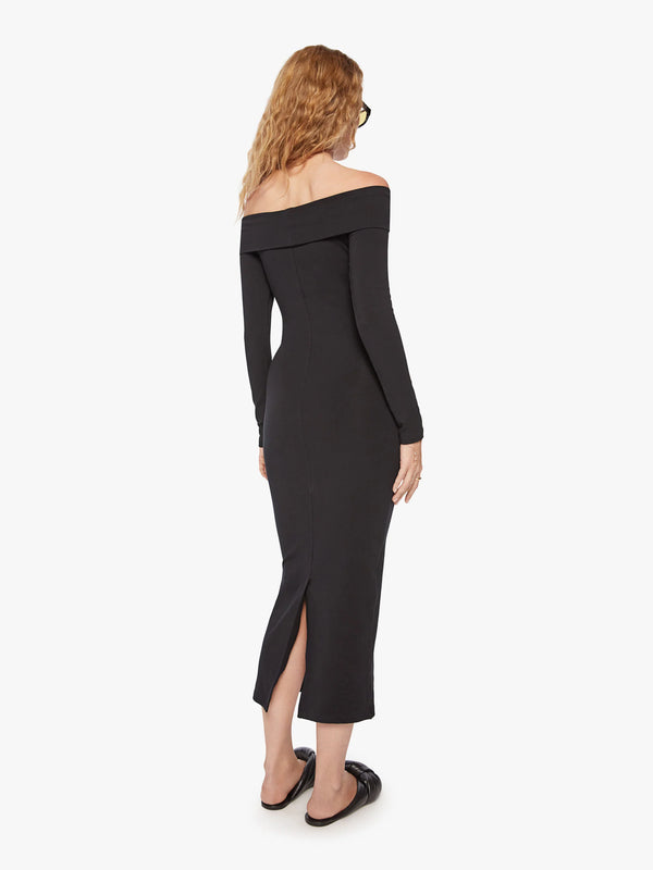 Sprwmn Black City Off Shoulder Dress Black