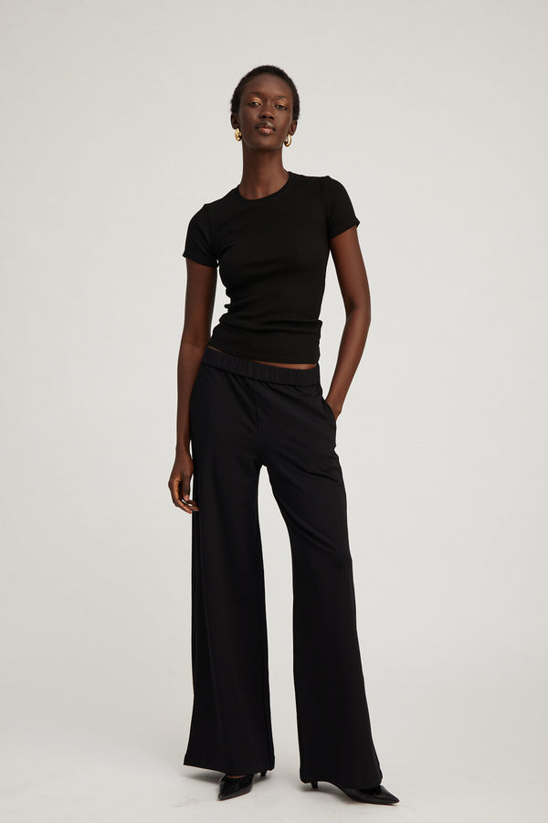 Sprwmn Black City Wide Leg Pants Black