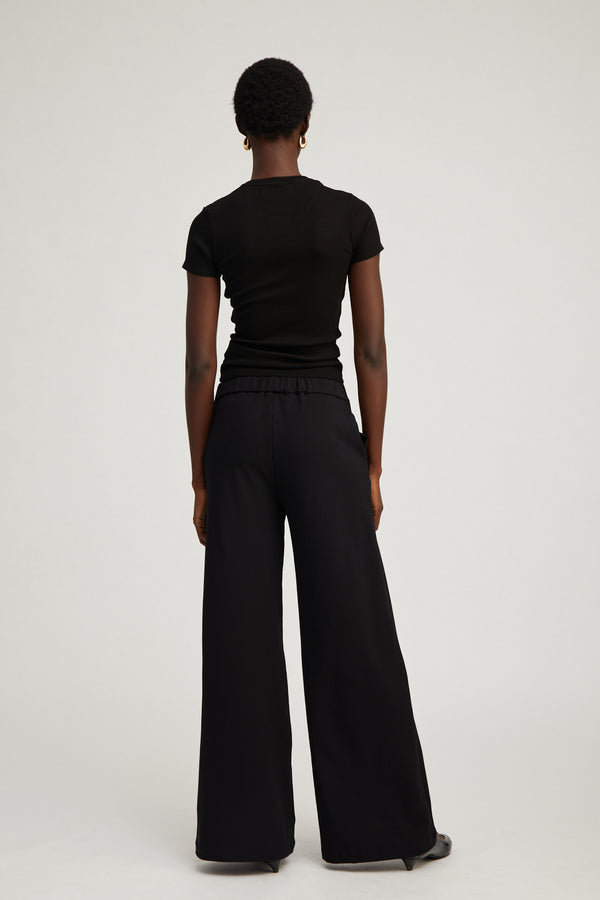 Sprwmn Black City Wide Leg Pants Black