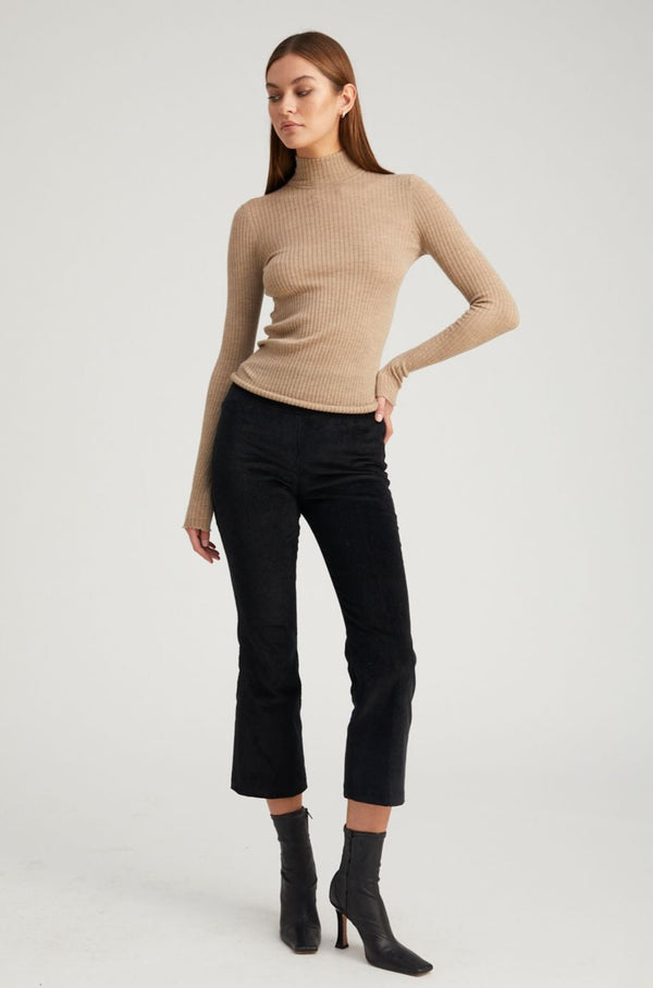 Sprwmn Black Corduroy Crop Flare Pants Black