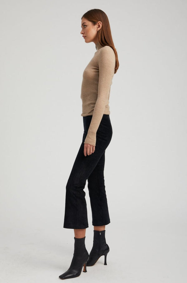 Sprwmn Black Corduroy Crop Flare Pants Black